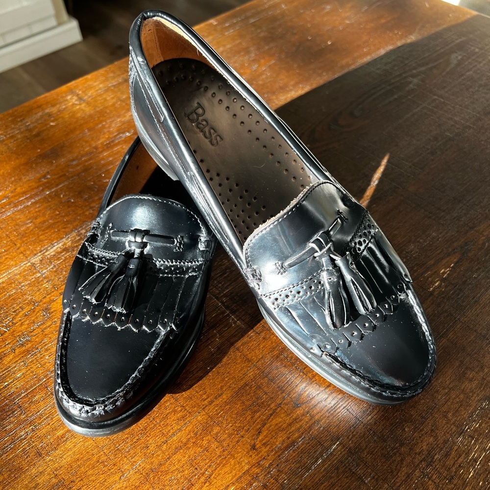 Bass Men's Black Tassel Loafers 10.5